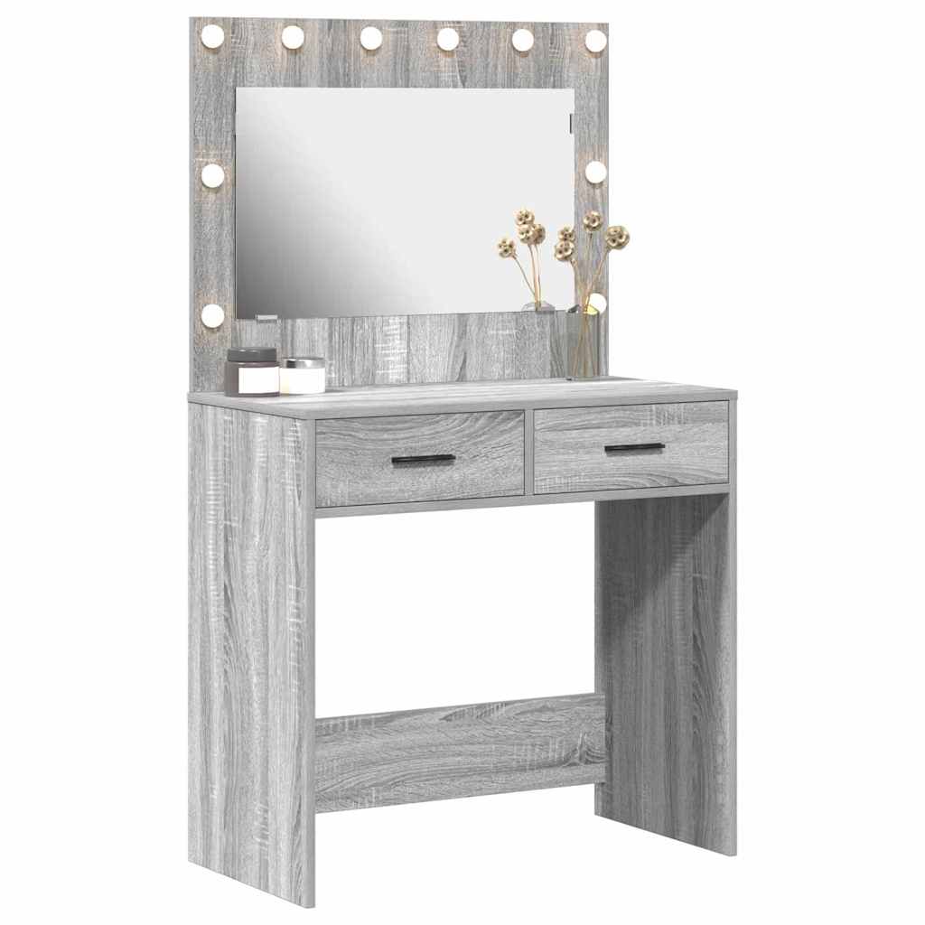 Schminktisch Graues Sonoma 78,5 x 41 x 135 cm Holzwerkstoff