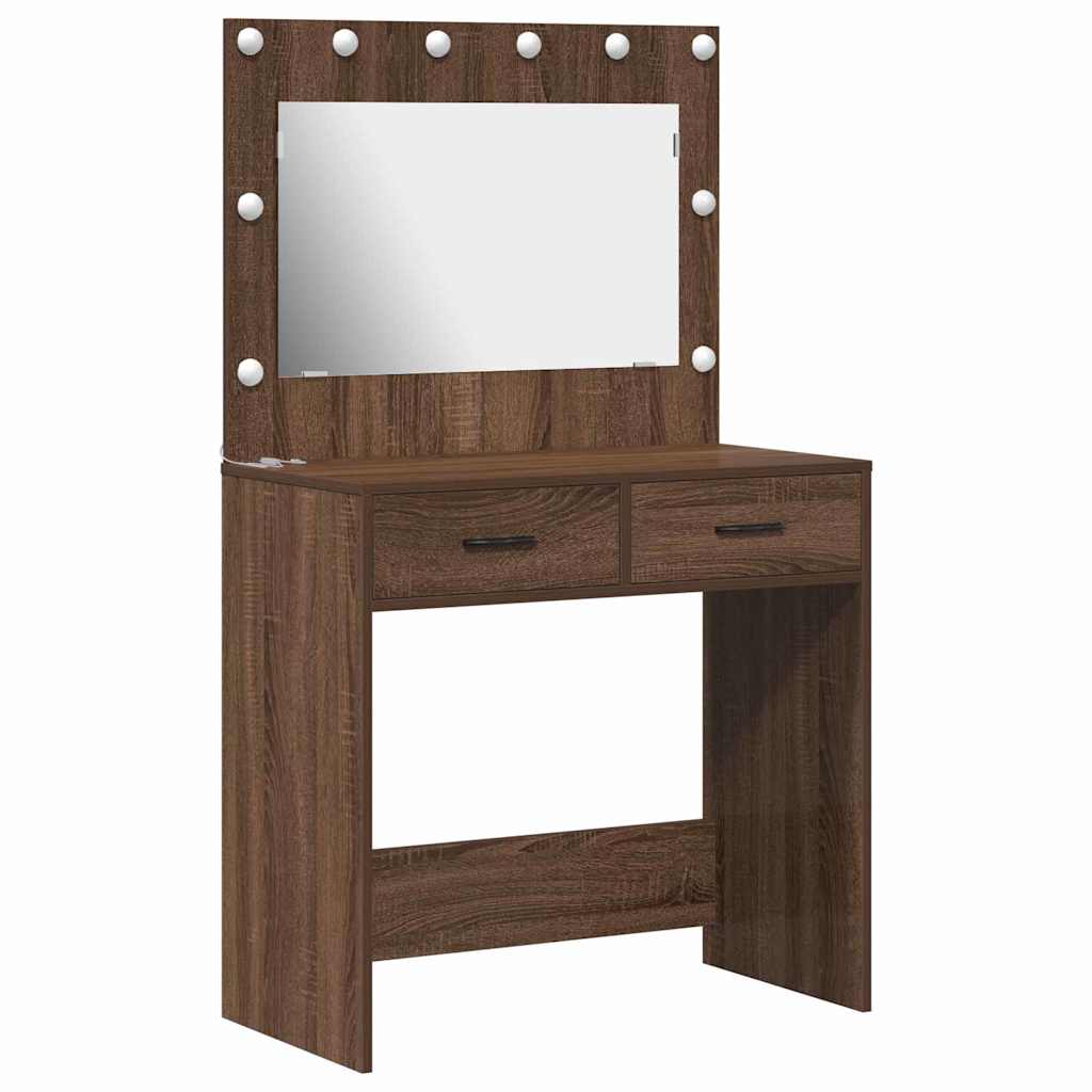 Schminktisch mit Speicher Braun Eichen-Optik 78,5 x 41 x 135 cm