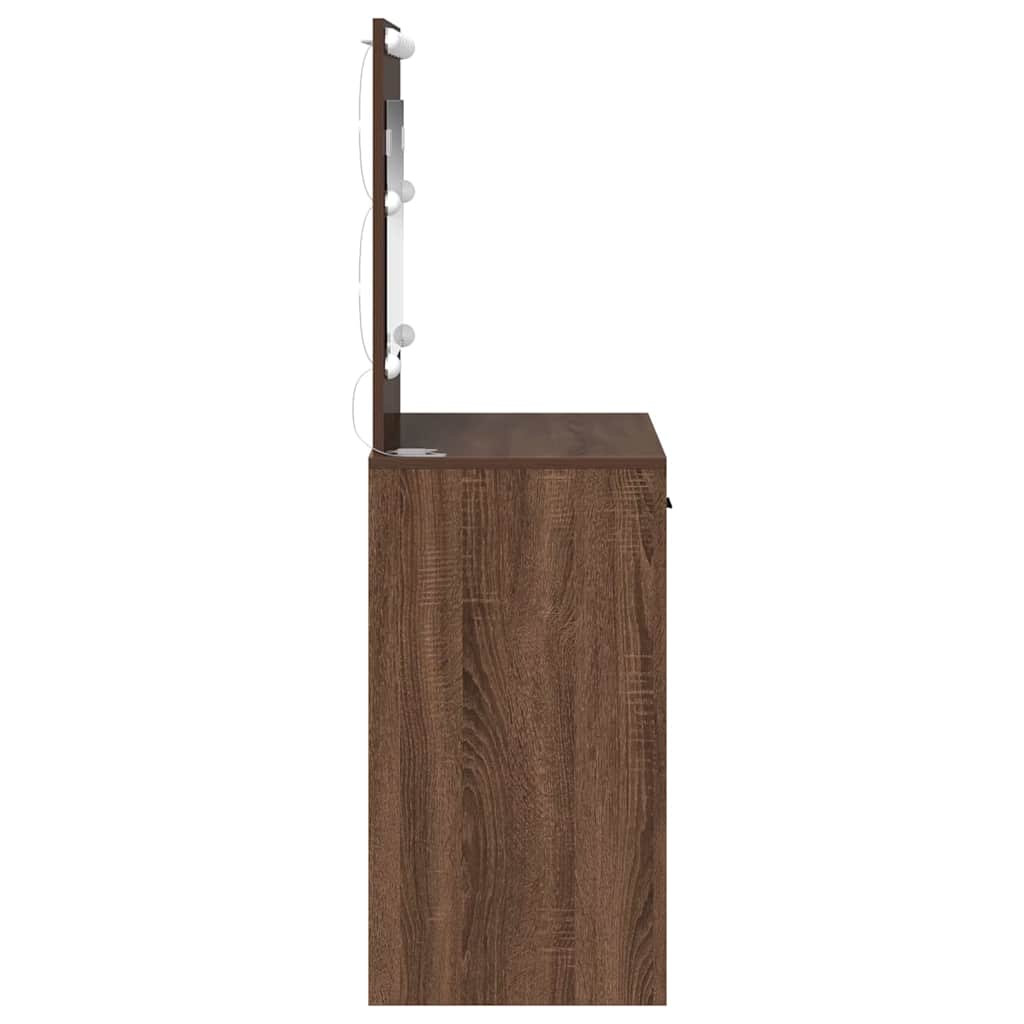 Schminktisch mit Speicher Braun Eichen-Optik 78,5 x 41 x 135 cm