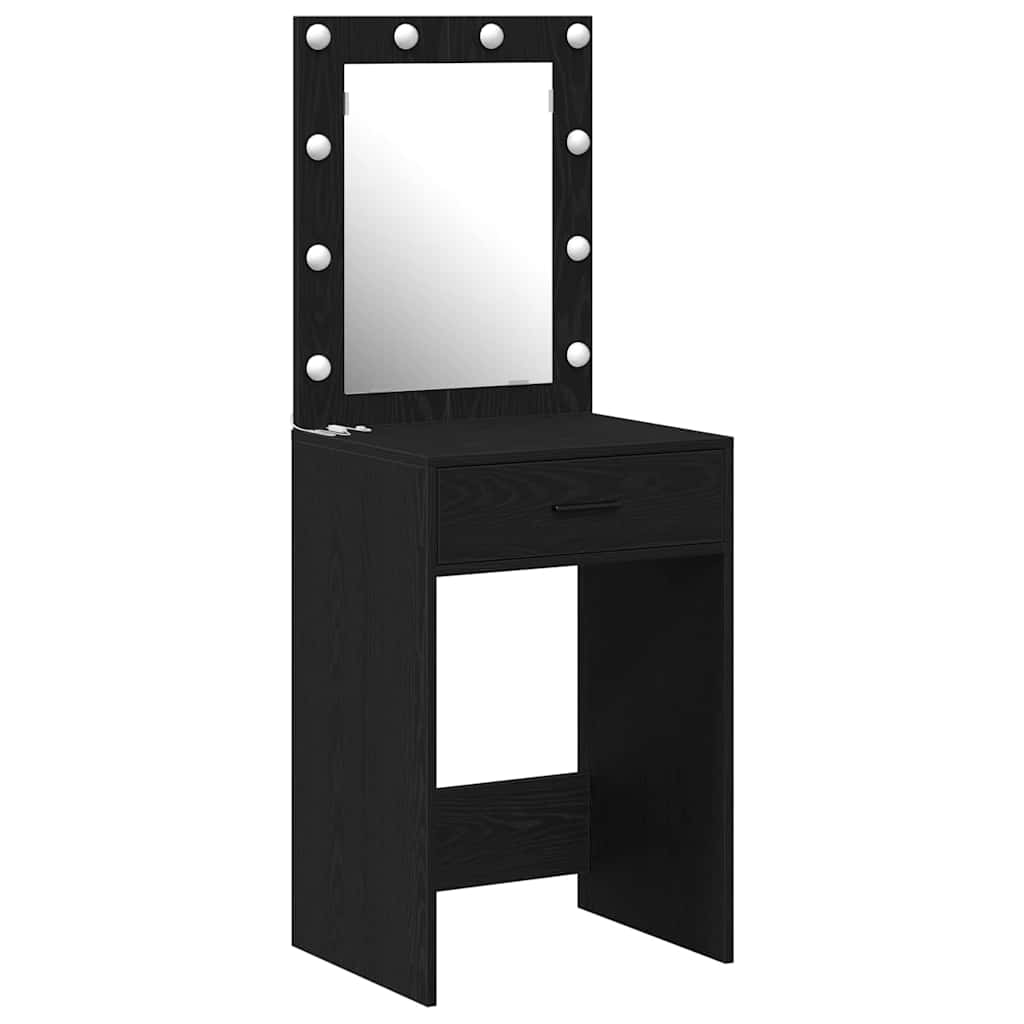 Schminktisch mit Speicher Schwarz Eichen-Optik 50 x 41 x 135 cm