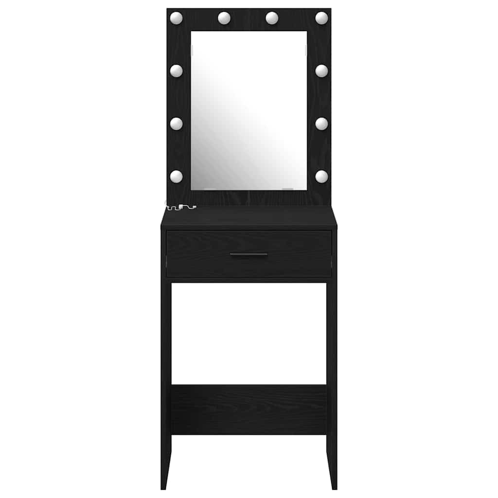Schminktisch mit Speicher Schwarz Eichen-Optik 50 x 41 x 135 cm