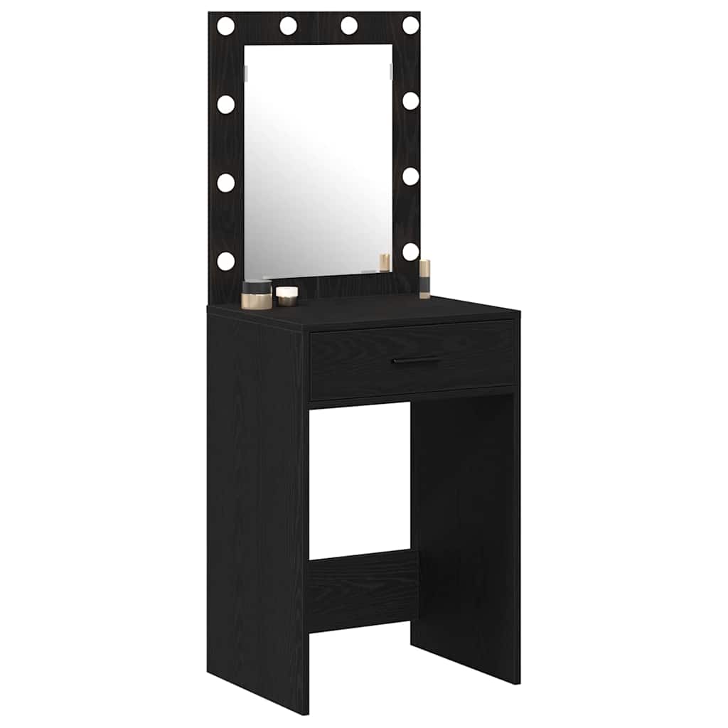 Schminktisch mit Speicher Schwarz Eichen-Optik 50 x 41 x 135 cm