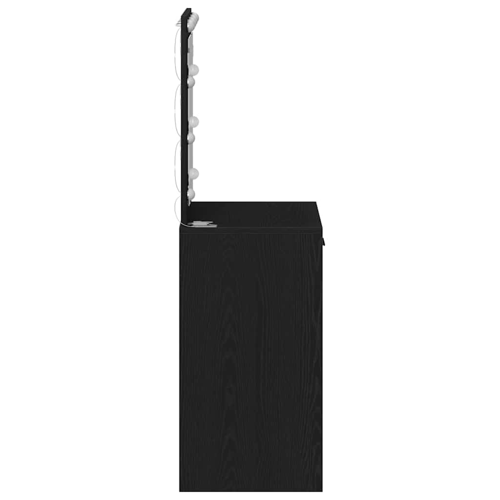 Schminktisch mit Speicher Schwarz Eichen-Optik 50 x 41 x 135 cm