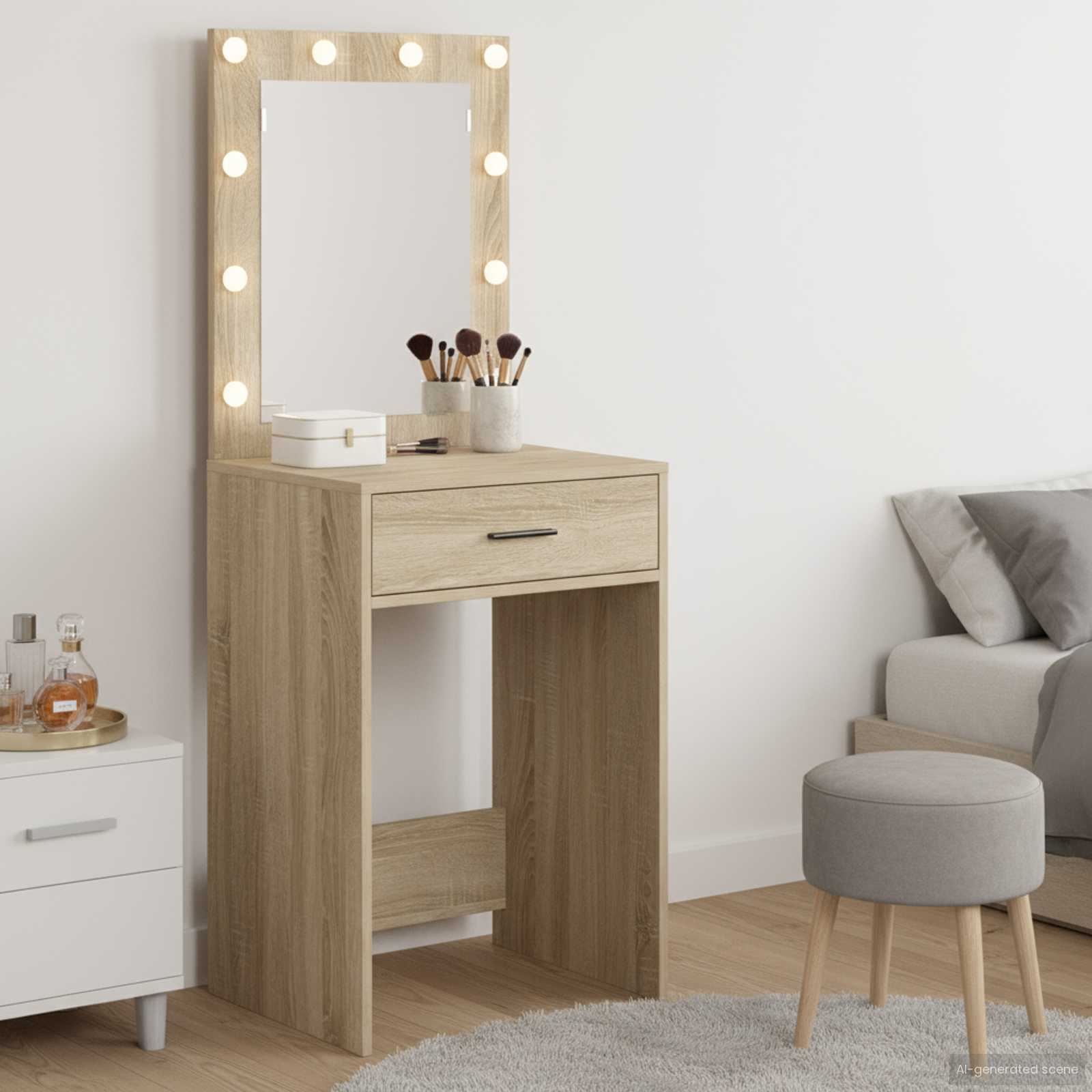 Schminktisch Sonoma-Eiche 50 x 41 x 135 cm Holzwerkstoff