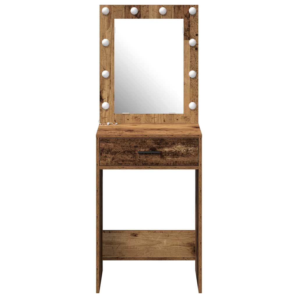 Schminktisch mit Spiegel Altholz 50 x 41 x 135 cm Holzwerkstoff