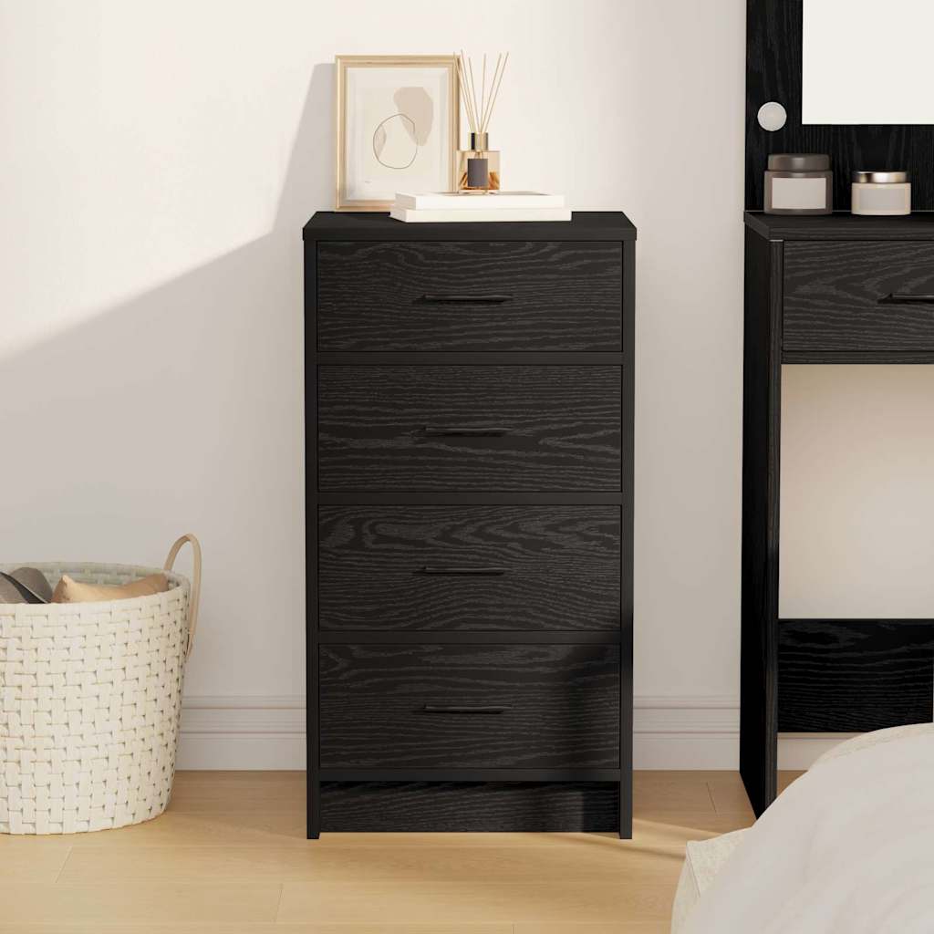 Sideboard Schwarz Eichen-Optik 40 x 41 x 75 cm Holzwerkstoff