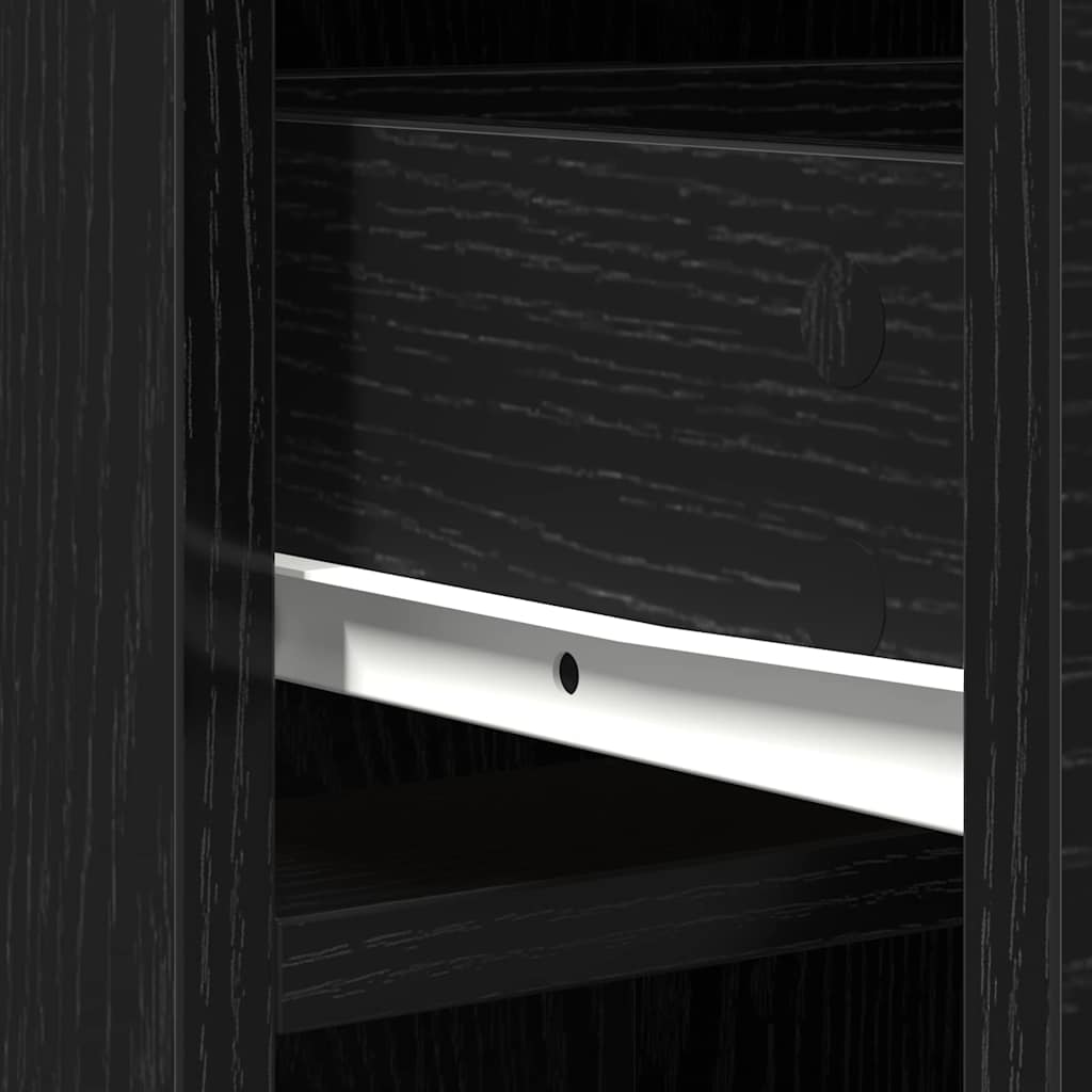 Highboard Schwarz Eichen-Optik 40 x 40,5 x 135 cm Holzwerkstoff