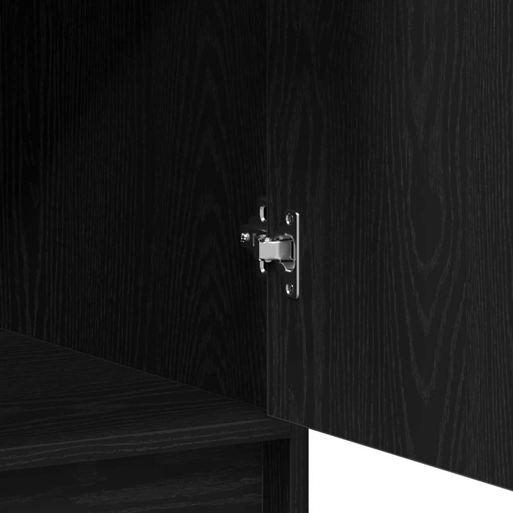 Highboard Schwarz Eichen-Optik 40 x 40,5 x 135 cm Holzwerkstoff