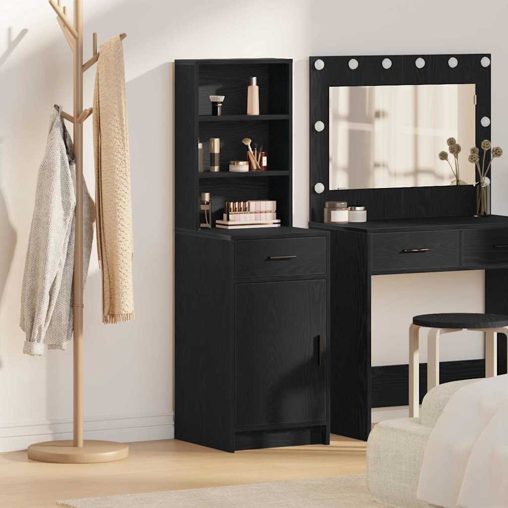 Highboard Schwarz Eichen-Optik 40 x 40,5 x 135 cm Holzwerkstoff
