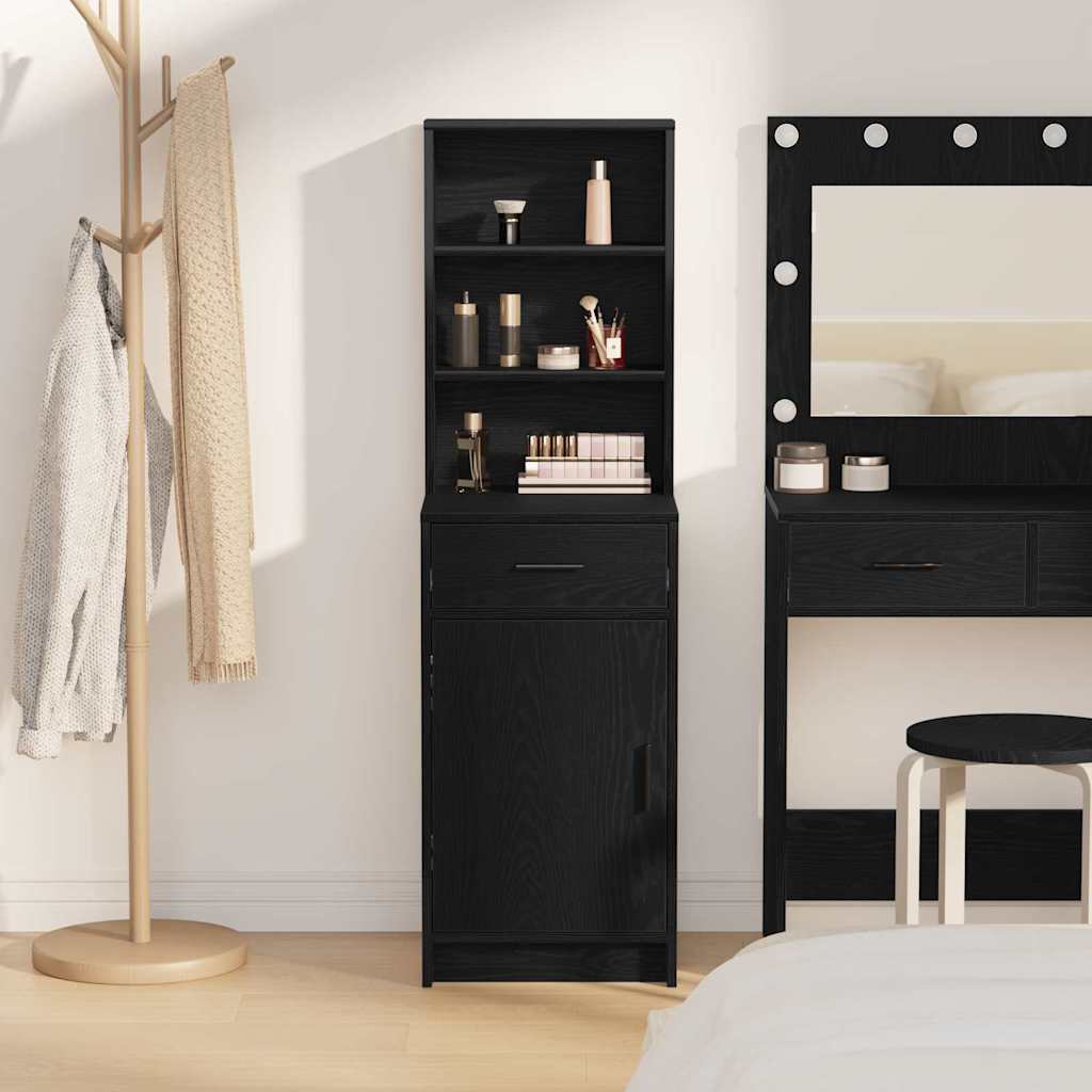 Highboard Schwarz Eichen-Optik 40 x 40,5 x 135 cm Holzwerkstoff