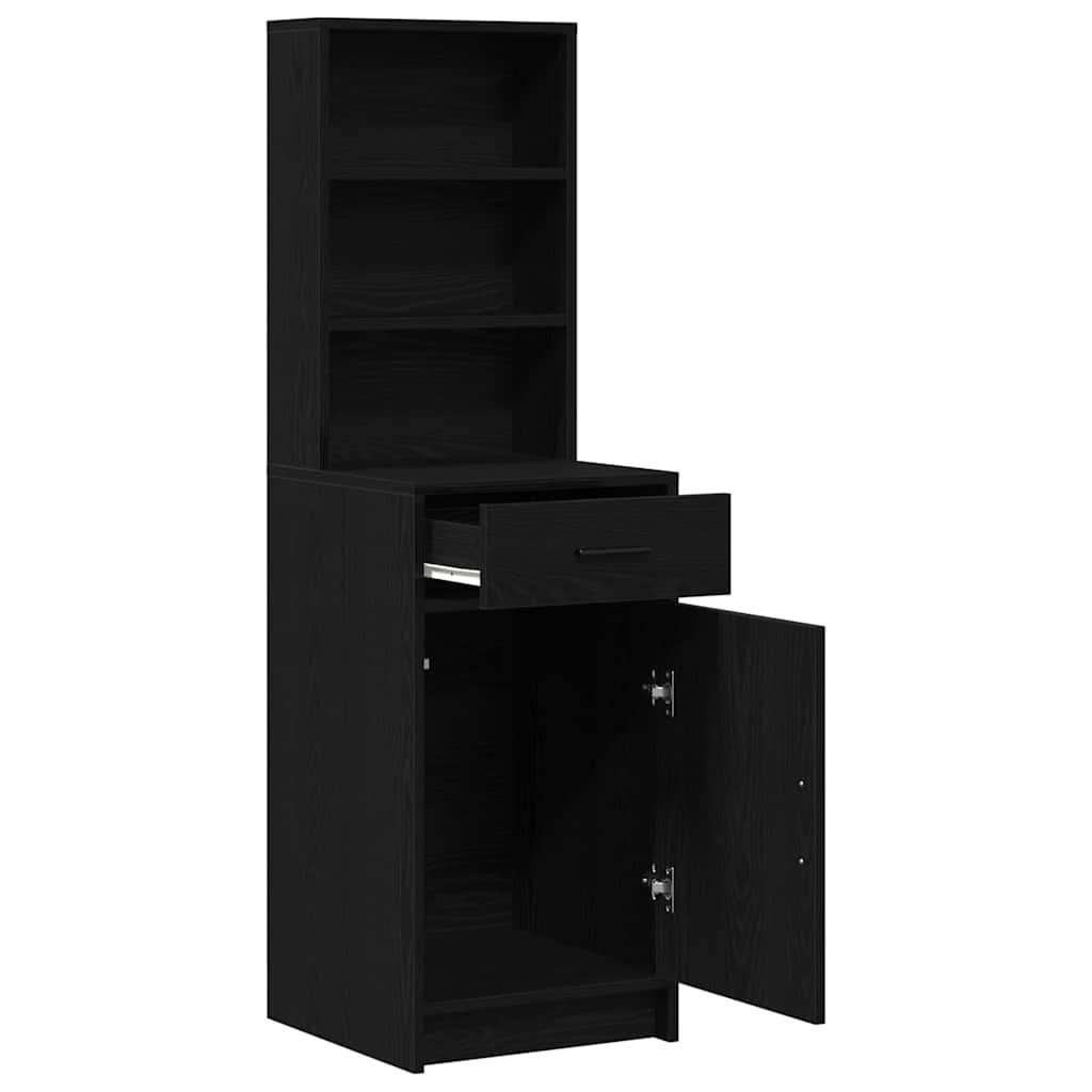 Highboard Schwarz Eichen-Optik 40 x 40,5 x 135 cm Holzwerkstoff