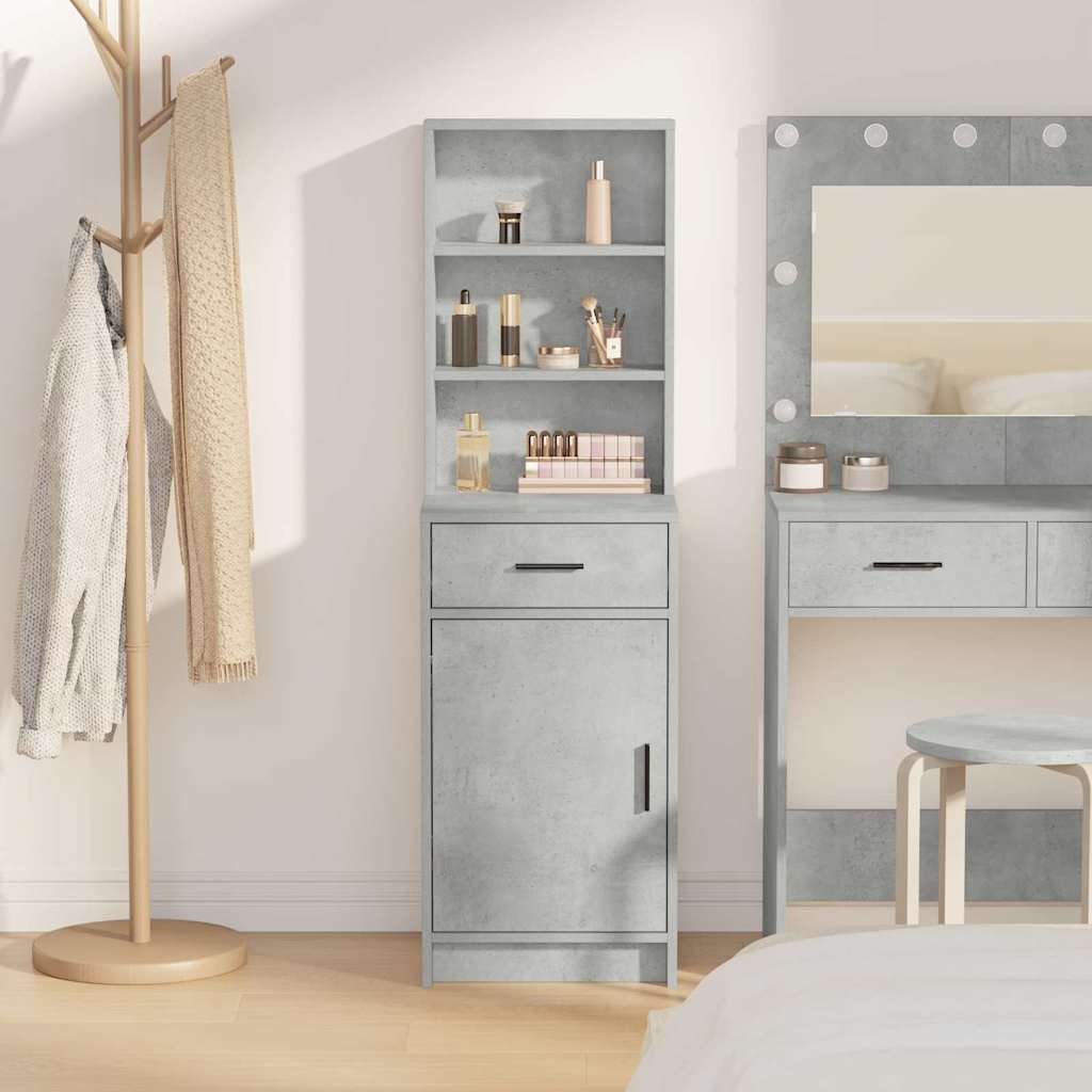 Highboard Beton Grau 40 x 40,5 x 135 cm Holzwerkstoff