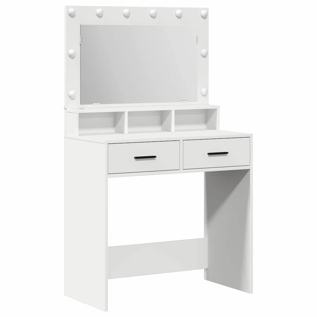 Schminktisch mit Schubladen Weiß 79 x 41 x 135 cm Holzwerkstoff