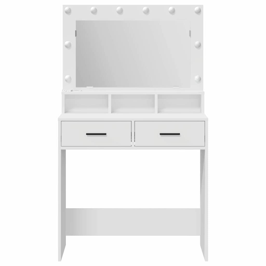 Schminktisch mit Schubladen Weiß 79 x 41 x 135 cm Holzwerkstoff