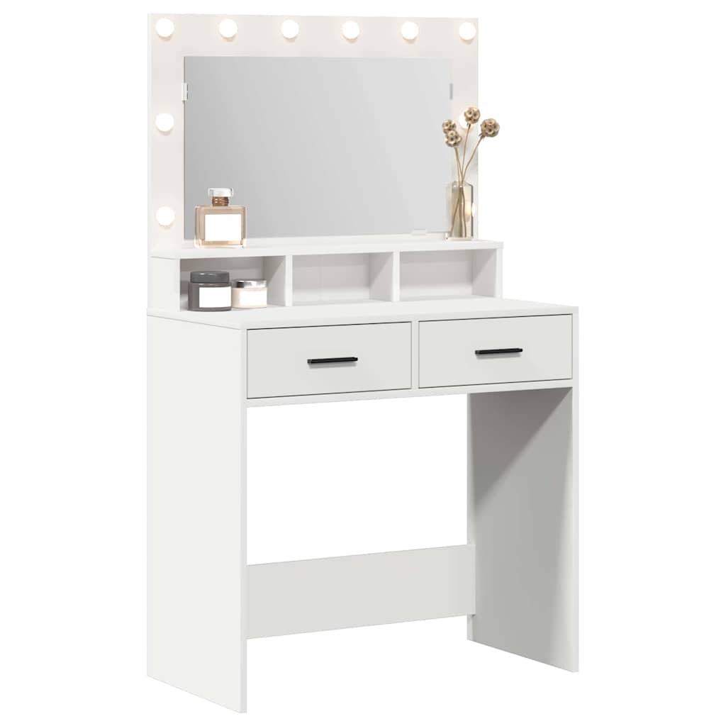 Schminktisch mit Schubladen Weiß 79 x 41 x 135 cm Holzwerkstoff