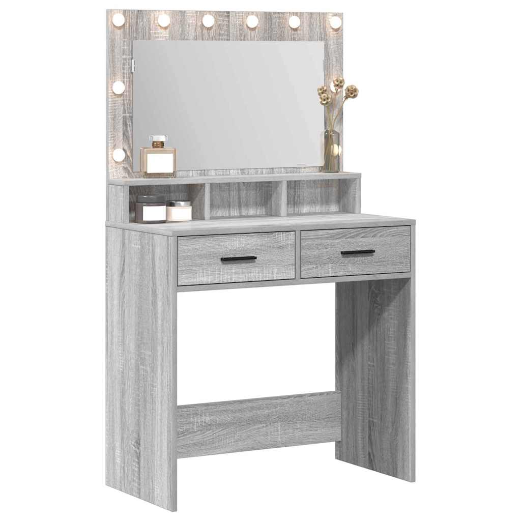 Schminktisch Graues Sonoma 79 x 41 x 135 cm Holzwerkstoff