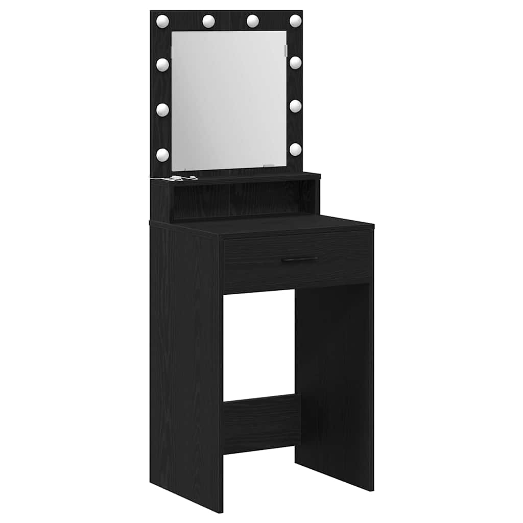 Schminktisch mit Regal Schwarz Eichen-Optik 50 x 41 x 135 cm