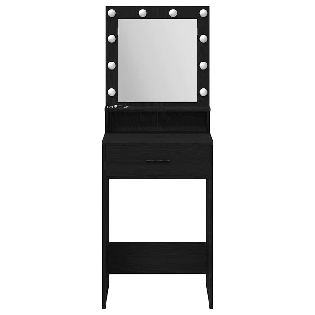 Schminktisch mit Regal Schwarz Eichen-Optik 50 x 41 x 135 cm