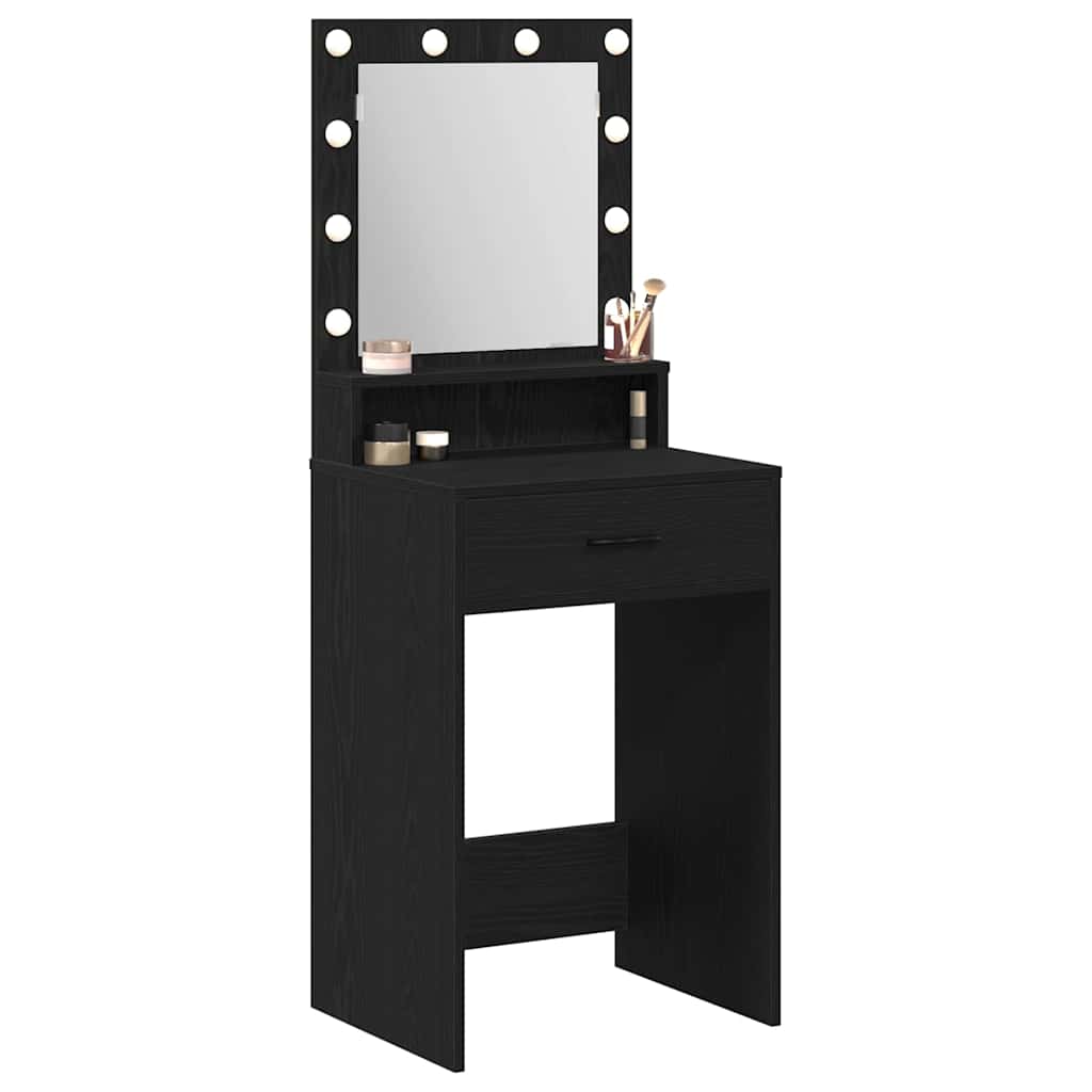 Schminktisch mit Regal Schwarz Eichen-Optik 50 x 41 x 135 cm