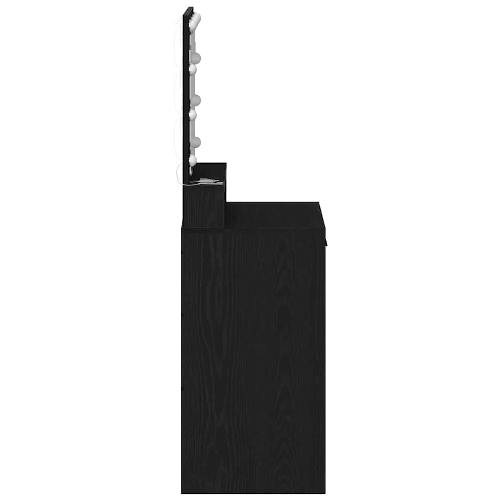 Schminktisch mit Regal Schwarz Eichen-Optik 50 x 41 x 135 cm
