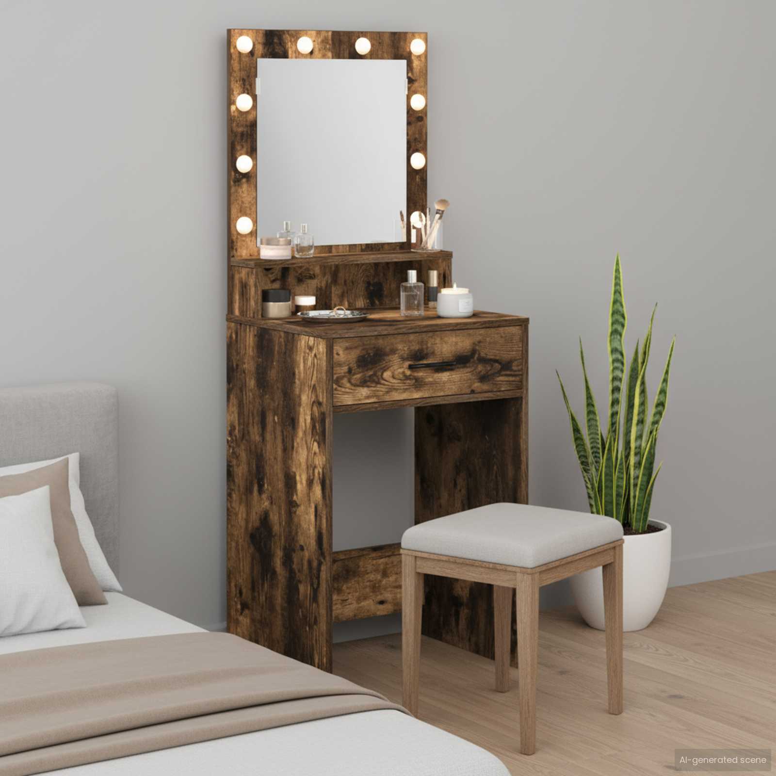 Schminktisch Geräucherte Eiche 50 x 41 x 135 cm Holzwerkstoff