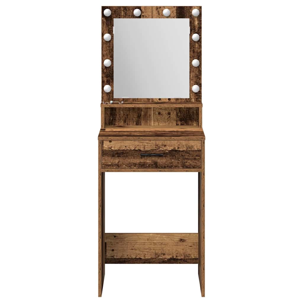 Schminktisch mit Regal Altholz 50 x 41 x 135 cm Holzwerkstoff