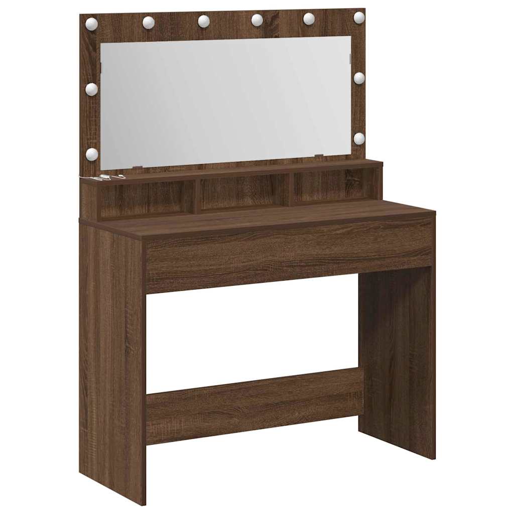 Schminktisch Braun Eichen-Optik 100 x 41 x 135 cm Holzwerkstoff