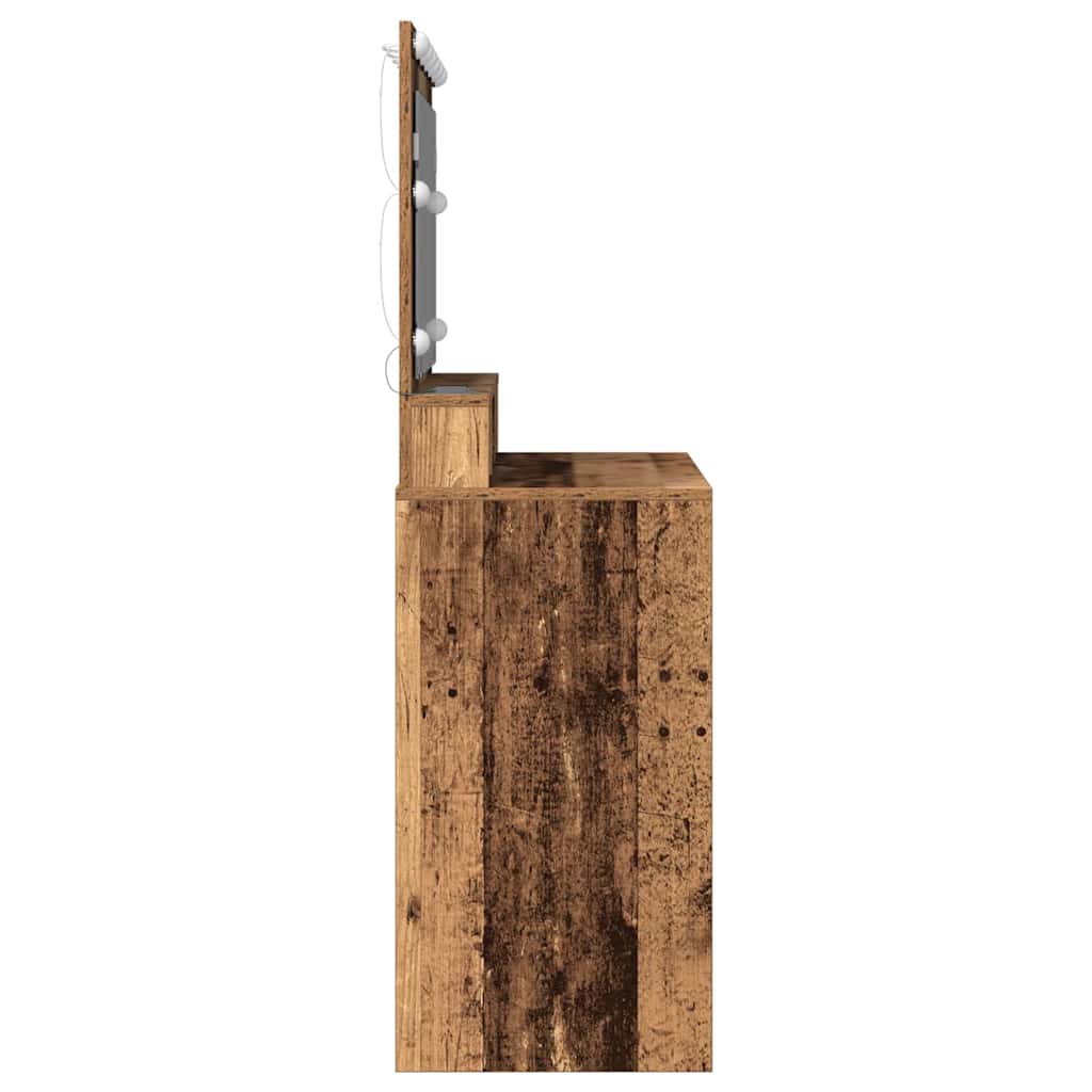 Schminktisch mit Regal Altholz 100 x 41 x 135 cm Holzwerkstoff