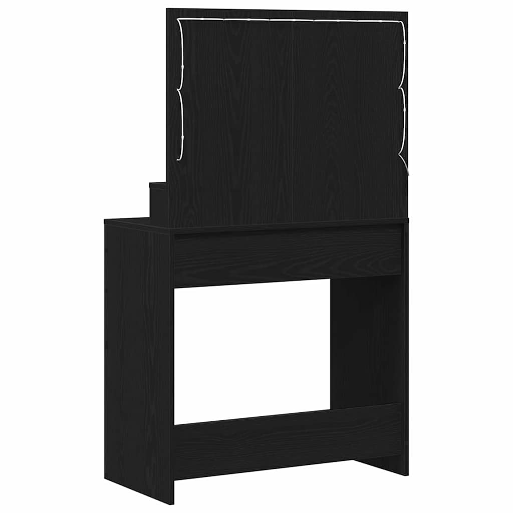 Schminktisch mit Regal Schwarz Eichen-Optik 75,5 x 41 x 135 cm