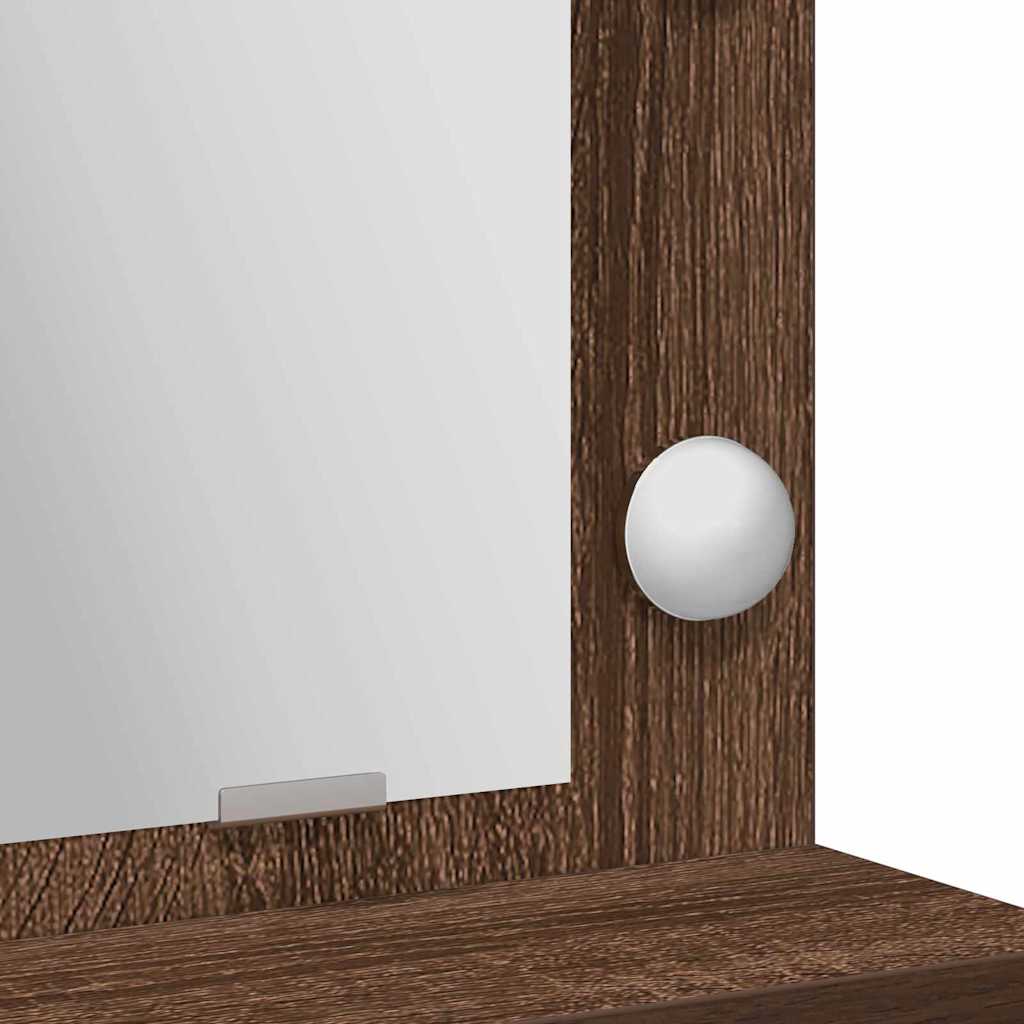 Schminktisch mit Regal Braun Eichen-Optik 75,5 x 41 x 135 cm