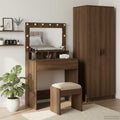 Schminktisch mit Regal Braun Eichen-Optik 75,5 x 41 x 135 cm