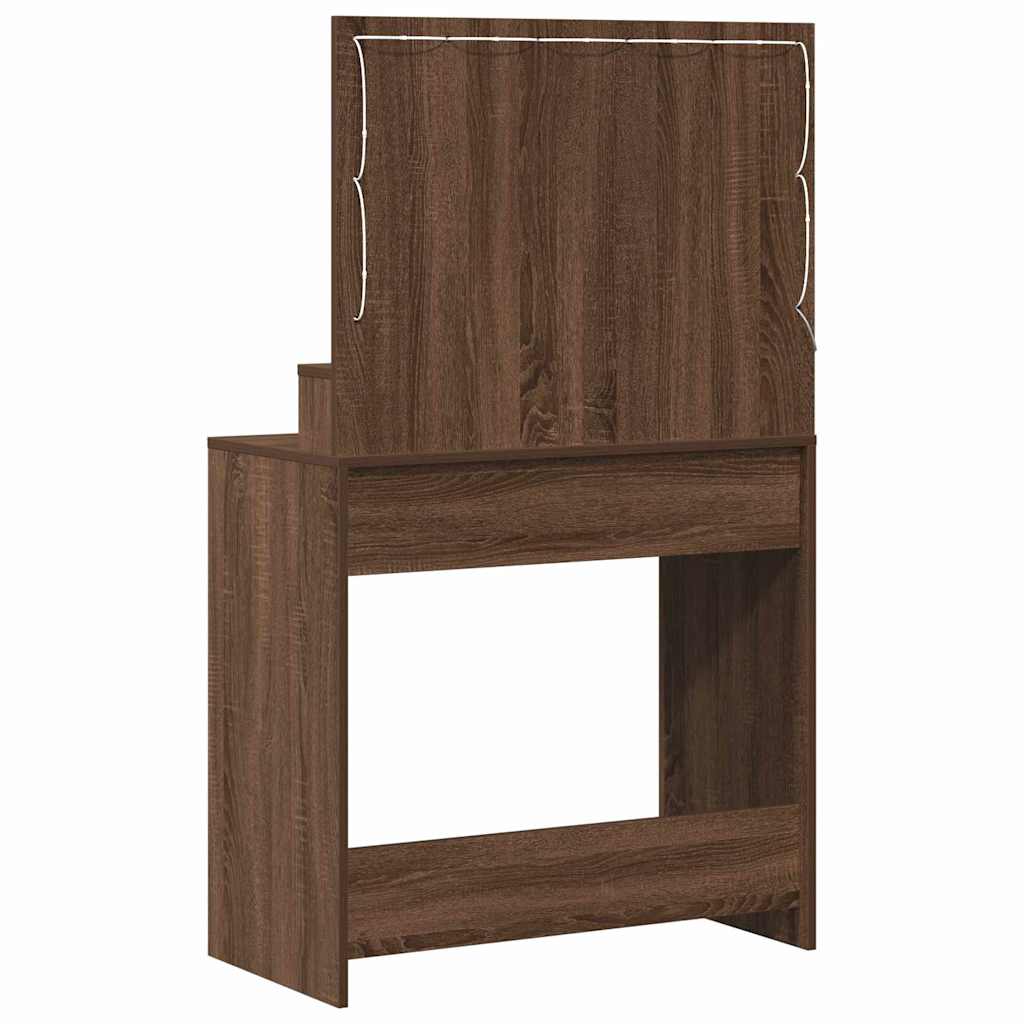 Schminktisch mit Regal Braun Eichen-Optik 75,5 x 41 x 135 cm