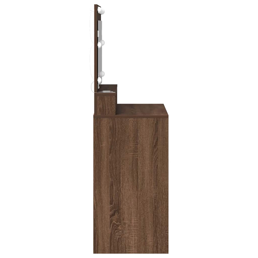 Schminktisch mit Regal Braun Eichen-Optik 75,5 x 41 x 135 cm