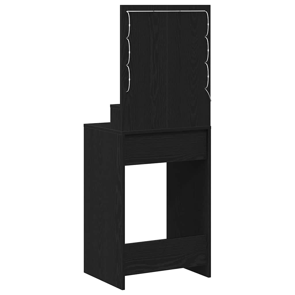Schminktisch mit Regal Schwarz Eichen-Optik 50 x 41 x 135 cm