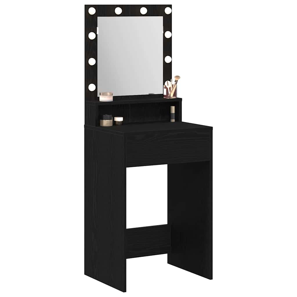 Schminktisch mit Regal Schwarz Eichen-Optik 50 x 41 x 135 cm