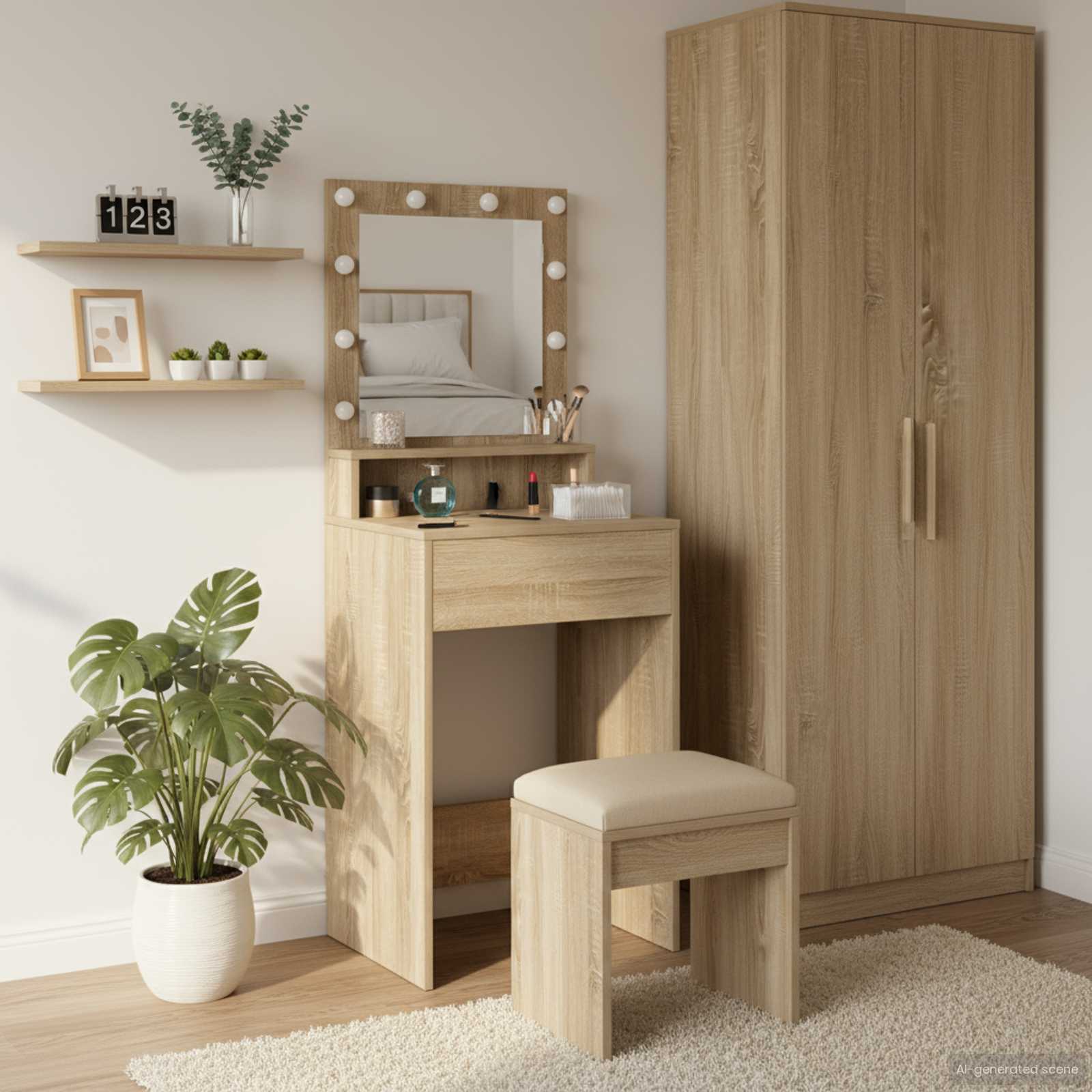 Schminktisch Sonoma-Eiche 50 x 41 x 135 cm Holzwerkstoff