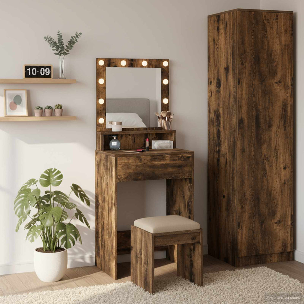 Schminktisch Geräucherte Eiche 50 x 41 x 135 cm Holzwerkstoff