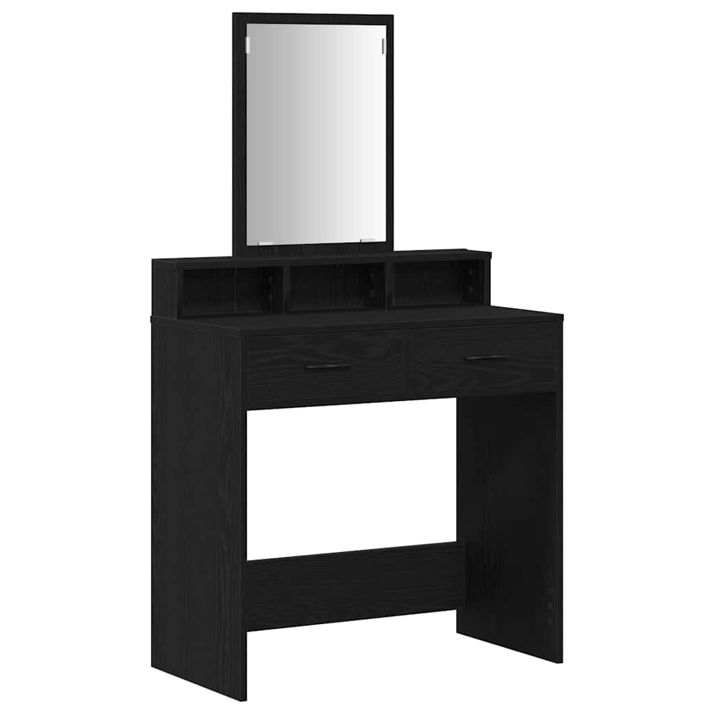 Schminktisch mit Regal Schwarz Eichen-Optik 79 x 41 x 140 cm