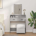 Schminktisch Beton Grau 79 x 41 x 140 cm Holzwerkstoff