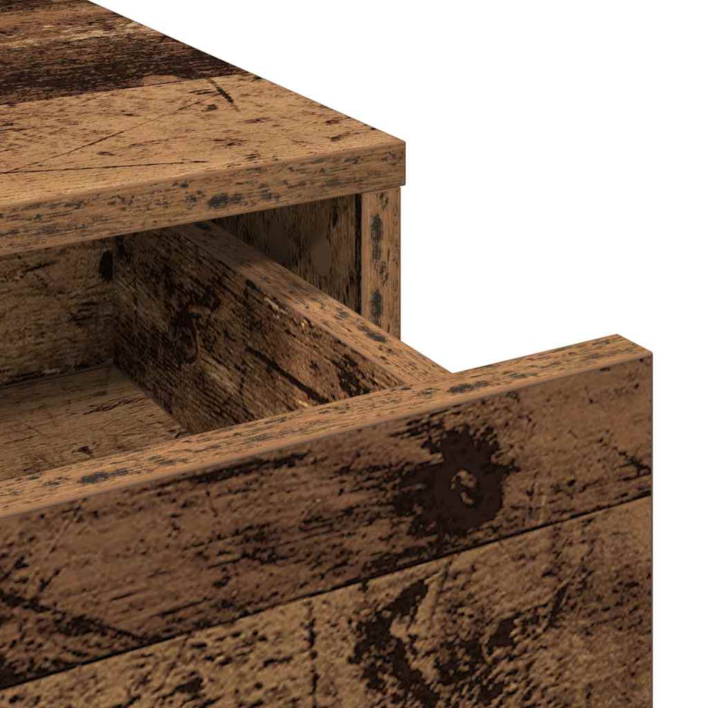 Schminktisch mit Regal Altholz 79 x 41 x 140 cm Holzwerkstoff