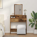 Schminktisch mit Regal Altholz 79 x 41 x 140 cm Holzwerkstoff