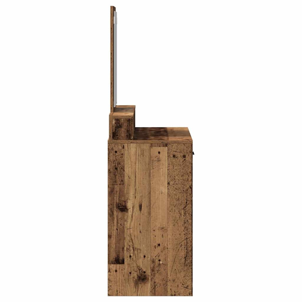 Schminktisch mit Regal Altholz 79 x 41 x 140 cm Holzwerkstoff