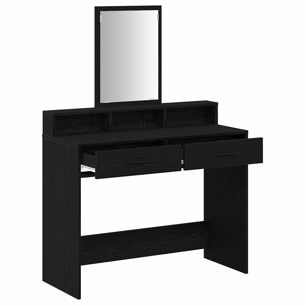 Schminktisch mit Regal Schwarz Eichen-Optik 100 x 41 x 140 cm