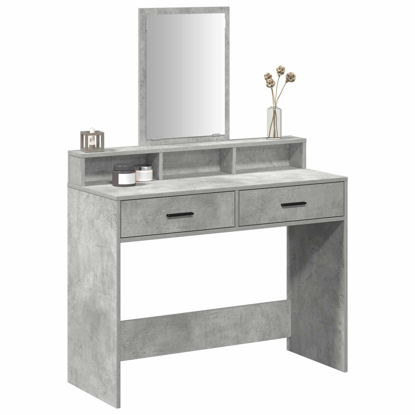 Schminktisch Beton Grau 100 x 41 x 140 cm Holzwerkstoff