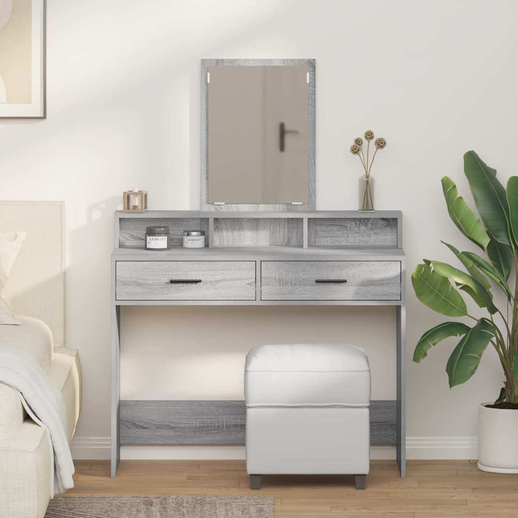Schminktisch Graues Sonoma 100 x 41 x 140 cm Holzwerkstoff