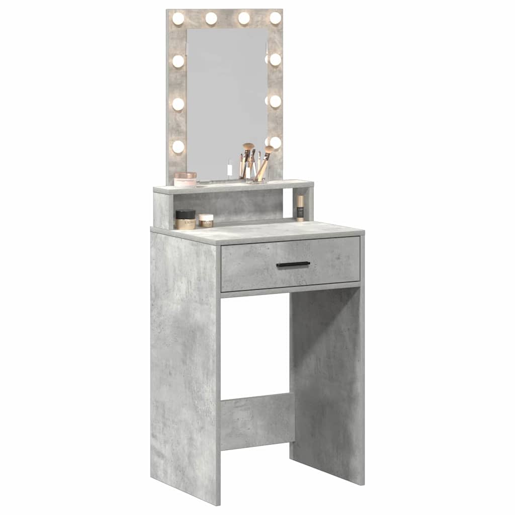 Schminktisch mit Schubladen Grau 50 x 41 x 140 cm Holzwerkstoff