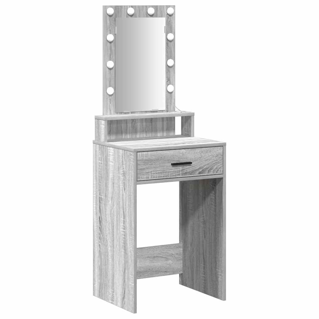 Schminktisch mit Schubladen Grau 50 x 41 x 140 cm Holzwerkstoff