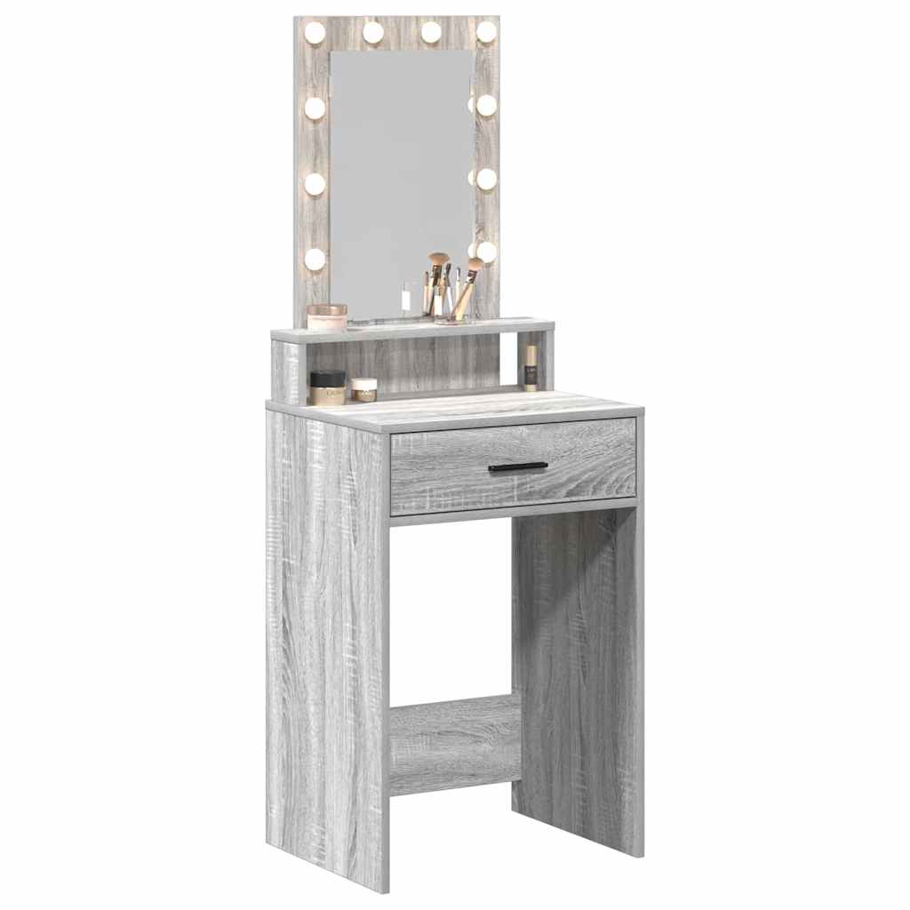 Schminktisch mit Schubladen Grau 50 x 41 x 140 cm Holzwerkstoff