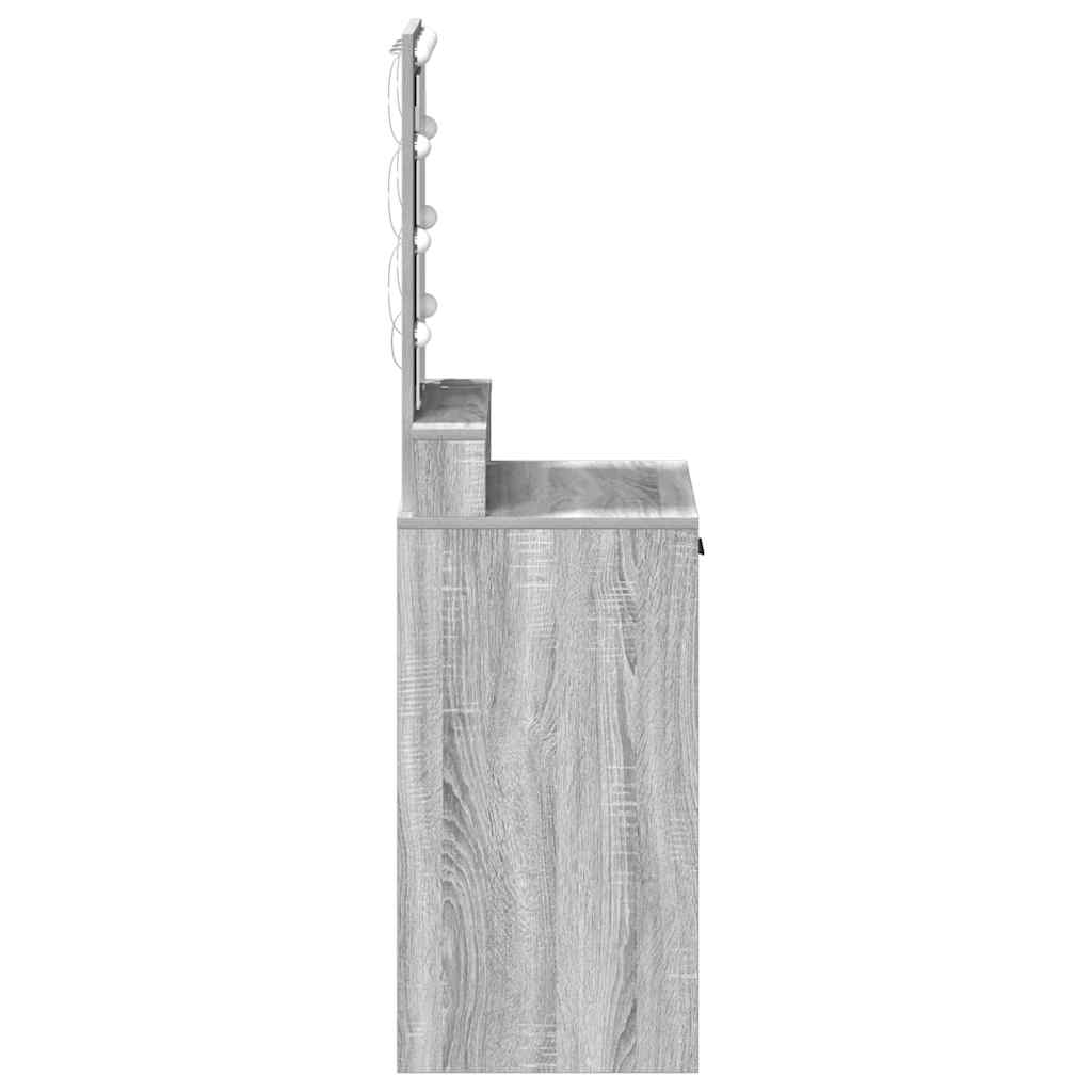 Schminktisch mit Schubladen Grau 50 x 41 x 140 cm Holzwerkstoff