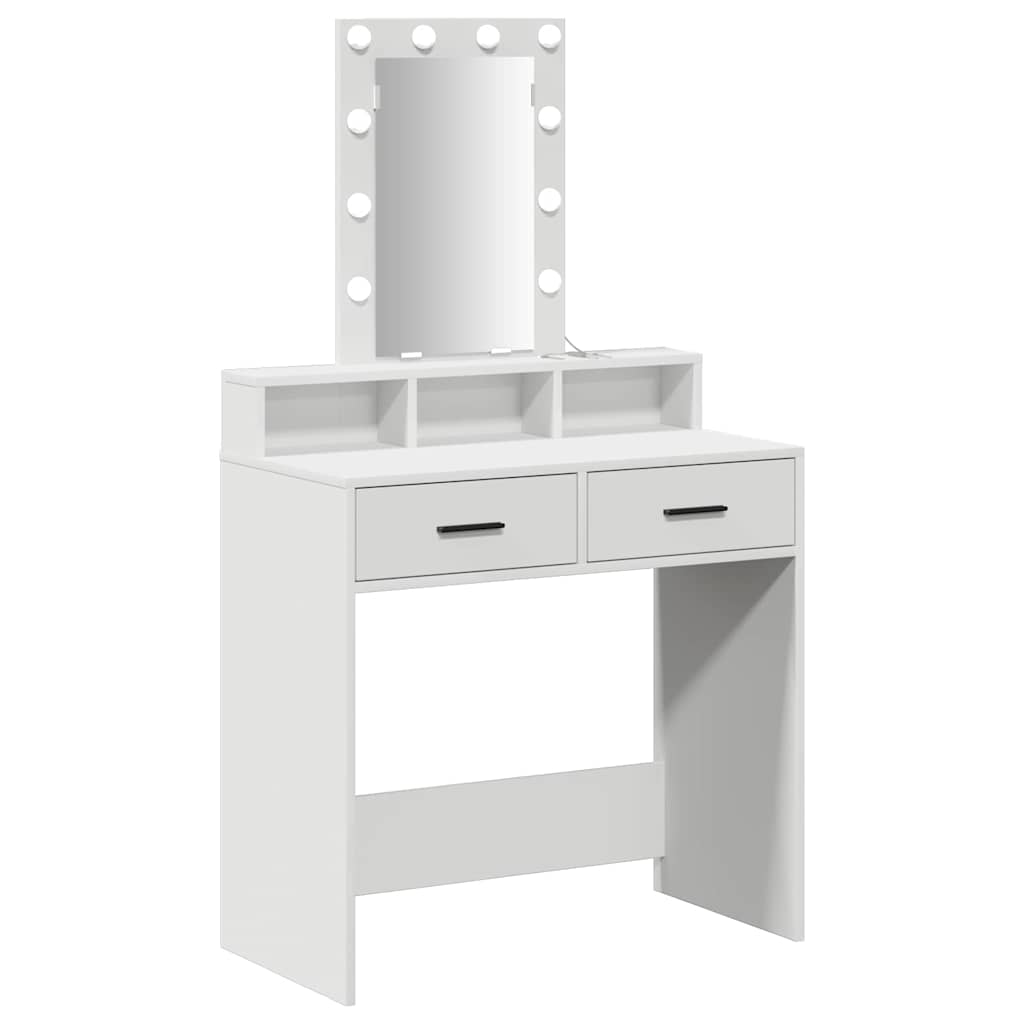 Schminktisch mit Schubladen Weiß 79 x 41 x 140 cm Holzwerkstoff
